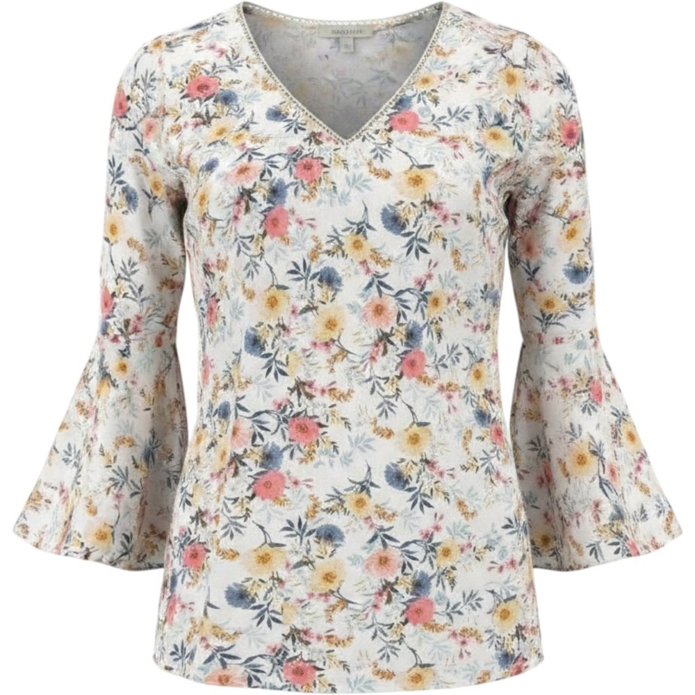 Umgee Women's Regular off White‎ Floral The Alice Dress Size L Summer Boho